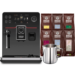 Gaggia Accademia Espressomaskine Inkl. Mælkekande 0,5L & 5x400g Rigtig Kaffe Organic Brun Serie