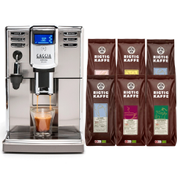 Gaggia Anima Deluxe Stål/Sort Espressomaskine Inkl. 8x400g Rigtig Kaffe Organic