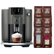Jura E6 (EC) Dark Inox Espressomaskine Inkl. 6x400g Rigtig Kaffe Organic