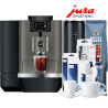 Jura X10 (EA) Dark Inox Espressomaskine Inkl. 1L Cooler, Pleje, Kaffe, Fast vandtilslutning & Opsætning