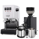 Gaggia Classic E24 Hvid Espressomaskine Inkl. Eureka Mignon Zero 55s & Baristaudstyr