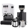 Gaggia Classic E24 Hvid Espressomaskine Inkl. Eureka Mignon Zero 55s & Baristaudstyr