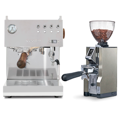 Ascaso Steel Duo PID Poleret Stål Espressomaskine Inkl. Eureka Mignon Libra Chrome Espressokværn