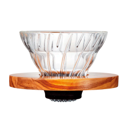 Hario V60-02 Glas Dripper Oliventræ 2 Kop.