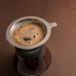 IKAPE Pour Over Kedel med Termometer 1,2 L Sort Inkl. La Cafetière Pour Over 3 Kop.