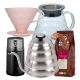 Hario Filterbryg Sæt Inkl. V60 Dripper 2 Kop, Server 0,6 L, IKAPE Kedel 1,2 L, Kaffemølle & 400g Rigtig Kaffe Organic