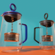 La Cafetière Gyro Spinfuser 1,25 L Tebrygger Blå/Glas Inkl. Østerlandsk Thehus Pyramidetebreve 3 x 12 stk