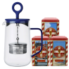 La Cafetière Gyro Spinfuser 1,25 L Tebrygger Blå/Glas Inkl. Østerlandsk Thehus Pyramidetebreve 3 x 12 stk