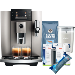 Jura E8 (ED) Midnight Silver Espressomaskine Inkl. Startpakke (DK sprog)