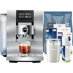 Jura Z10 (EB) Aluminium White Espressomaskine Inkl. Startpakke DK sprog, Rens, Afkalkning, Mælkebeholder & 3kg Rigtig Kaffe