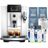 Jura E8 (ED) Piano White Espressomaskine Inkl. Startpakke (DK sprog), Pleje, Filtre, Mælkebeholder & 3kg Super Crema