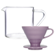 Hario V60-02 Keramik Dripper Lilla 2 Kop. Inkl. Loveramics Brewers Glaskande 500 ml