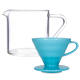 Hario V60-02 Keramik Dripper Lyseblå 2 Kop. Inkl. Loveramics Brewers Glaskande 500 ml