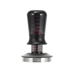 IKAPE V3 Kalibreret Tamper med Fjeder & Riller 58 mm Transparent Sort