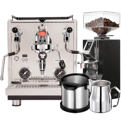 Profitec Drive Espressomaskine Inkl. Eureka Mignon Libra Chrome/Mat Sort Espressokværn & Baristaudstyr