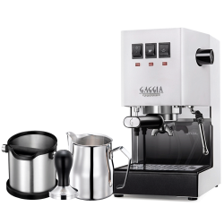 Gaggia Classic E24 Hvid Espressomaskine Inkl. Baristaudstyr