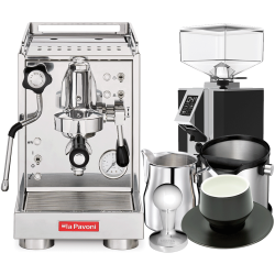 La Pavoni Mini Cellini LPSMCS01EU Inkl. Eureka Mignon Turbo Espressokværn, Baristaudstyr & Kopper