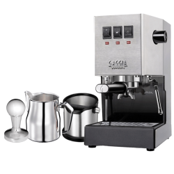 Gaggia Classic E24 Stål Espressomaskine Inkl. Baristaudstyr