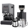 Gaggia Classic E24 Grå Espressomaskine Inkl. Eureka Mignon Zero 55s & Baristaudstyr