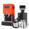 Gaggia Classic E24 Lobster Red Espressomaskine Inkl. Eureka Mignon Zero 55s & Baristaudstyr