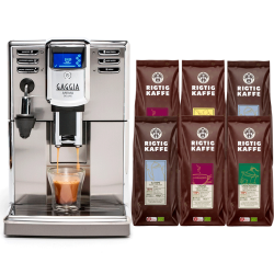 Gaggia Anima Deluxe Stål/Sort Espressomaskine Inkl. 8x400g Rigtig Kaffe Organic