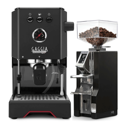 Gaggia Classic UP Sort Espressomaskine Inkl. Eureka Mignon Libra 55 Chrome/Mat Sort Espressokværn