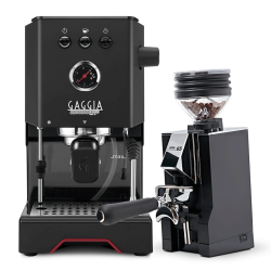 Gaggia Classic UP Sort Espressomaskine Inkl. Eureka Mignon Zero 65 Mat Sort Espressokværn