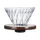 Hario V60-02 Glas Dripper Valnøddetræ 2 Kop.