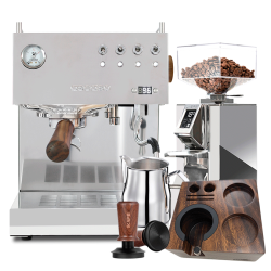 Ascaso Steel Duo PID Poleret Stål Espressomaskine Inkl. Eureka Mignon Libra 55 Chrome Espressokværn & Baristaudstyr