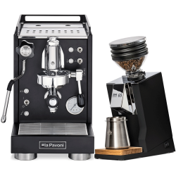 La Pavoni Mini Cellini Sort LPSMCB01EU Espressomaskine Inkl. Eureka Mignon Zero 65 Speedy Mat Sort Espressokværn