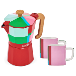 La Cafetière Venice 6 Kop. Espressokande Utopian Lines Inkl. Keramisk Espressokop Utopian Lines 12 cl 2 Stk