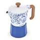 La Cafetière Venice 6 Kop. Espressokande Blu Fiorato Inkl. Keramisk Espressokop 12 cl 2 stk