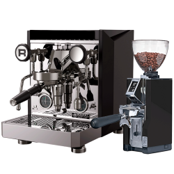 Rocket Giotto Fast V Sort Espressomaskine Inkl. Eureka Mignon Libra 65 Chrome/Mat Sort Espressokværn