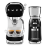 Smeg ECF02BLEU Espressomaskine Sort Inkl. Smeg CGF11BLEU Kaffekværn Sort