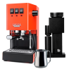 Gaggia Classic E24 Lobster Red Espressomaskine Inkl. Timemore Bricks Kværn 01S & Motta Aurora Kande 0,35L
