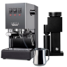 Gaggia Classic E24 Grå Espressomaskine Inkl. Timemore Bricks Kværn 01S & Motta Aurora Kande 0,35L