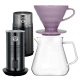 Filterbryg Sæt Inkl. Timemore Server 600ml, Hario V60-02 Dripper Lilla, House of Barista Elektisk Mælkeskummer & Kaffemølle