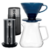 Filterbryg Sæt Inkl. Timemore Server 600ml, Hario Dripper Mørkeblå, House of Barista Elektisk Mælkeskummer & Kaffemølle