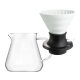 Filterbryg Sæt Inkl. Timemore Server 600ml & Hario V60 Immersion Switch Dripper Keramik 2 Kop. Hvid & 100 stk. Filtre