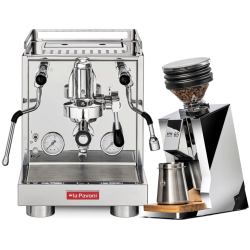 La Pavoni New Cellini Evolution LPSCVS01NO Espressomaskine Inkl. Eureka Mignon Zero 65 Speedy Chrome Espressokværn