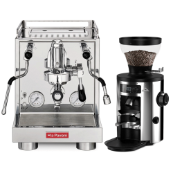 La Pavoni New Cellini Evolution LPSCVS01NO Espressomaskine Inkl. Mahlkönig X54 Espressokværn Chrome