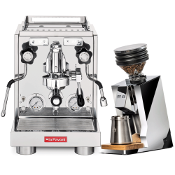 La Pavoni New Cellini Classic LPSCCS01EU Espressomaskine Inkl. Eureka Mignon Zero 65 Speedy Chrome Espressokværn