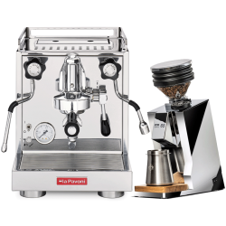 La Pavoni New Cellini Classic LPSCCS01EU Espressomaskine Inkl. Eureka Mignon Zero 65 Speedy Chrome Espressokværn