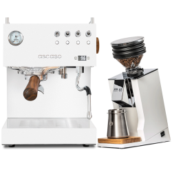 Ascaso Steel Duo PID White Espressomaskine Inkl. Eureka Mignon Zero 65 Speedy Hvid Espressokværn