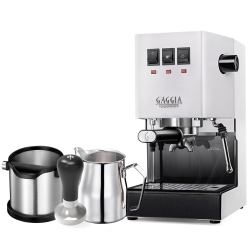 Gaggia Classic E24 Hvid Espressomaskine Inkl. Baristaudstyr