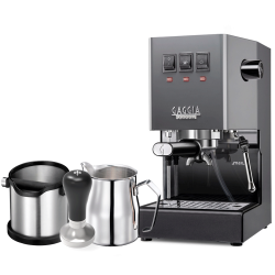 Gaggia Classic E24 Grå Espressomaskine Inkl. Baristaudstyr