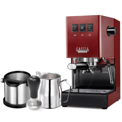 Gaggia Classic E24 Rød Espressomaskine Inkl. Baristaudstyr