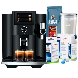 Jura S8 (EA) Piano Black Espressomaskine Inkl. Pleje, Mælkebeholder & Kaffe