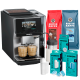 Siemens TP725EM7 EQ700 Inox Sølvmetallic Espressomaskine Inkl. Mælkekande Glas, Rengøringsprodukter & 2kg Rigtig Kaffe