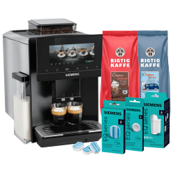 Siemens TQ923E09 EQ900 Espressomaskine Inkl. Plejepakke & 2x1kg Rigtig Kaffe Hele Kaffebønner